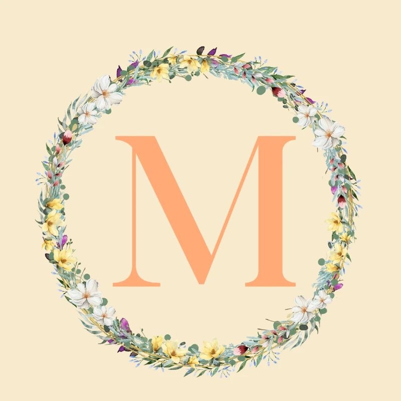 M Monogram, Couronne de fleurs, Personnalisable