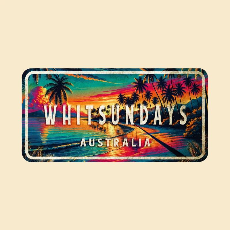 Whitsundays Australia Palm Tree signe Design