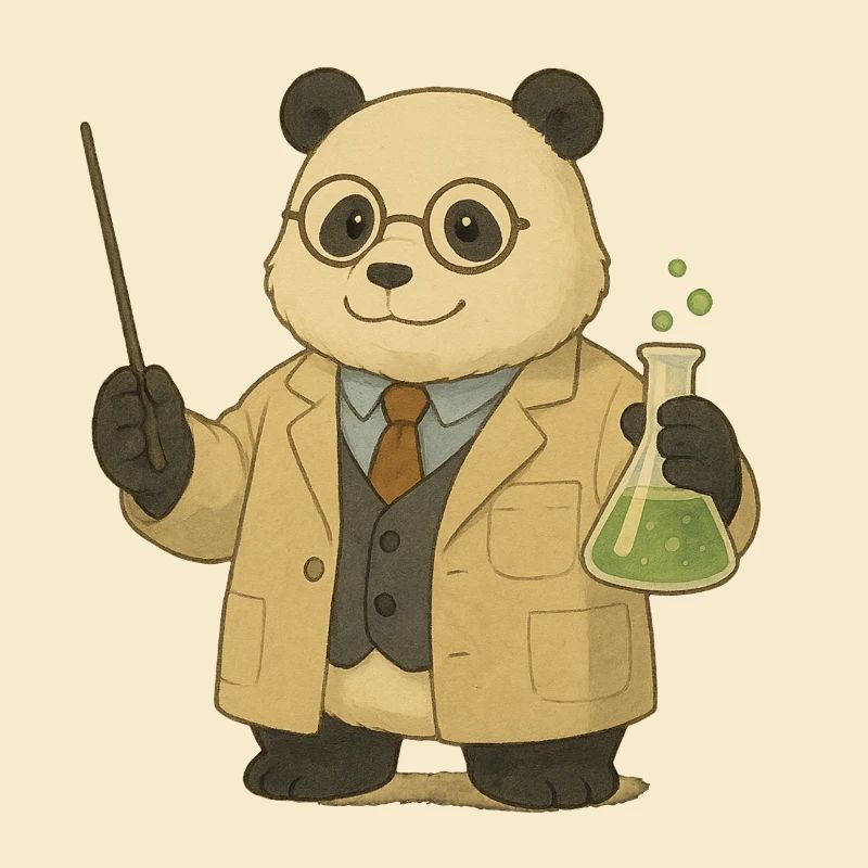 Panda Bear Professeur de chimie