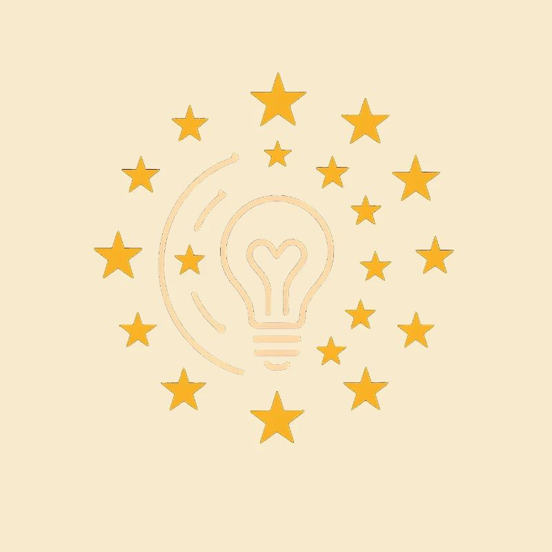 Creative light bulb with star wreath