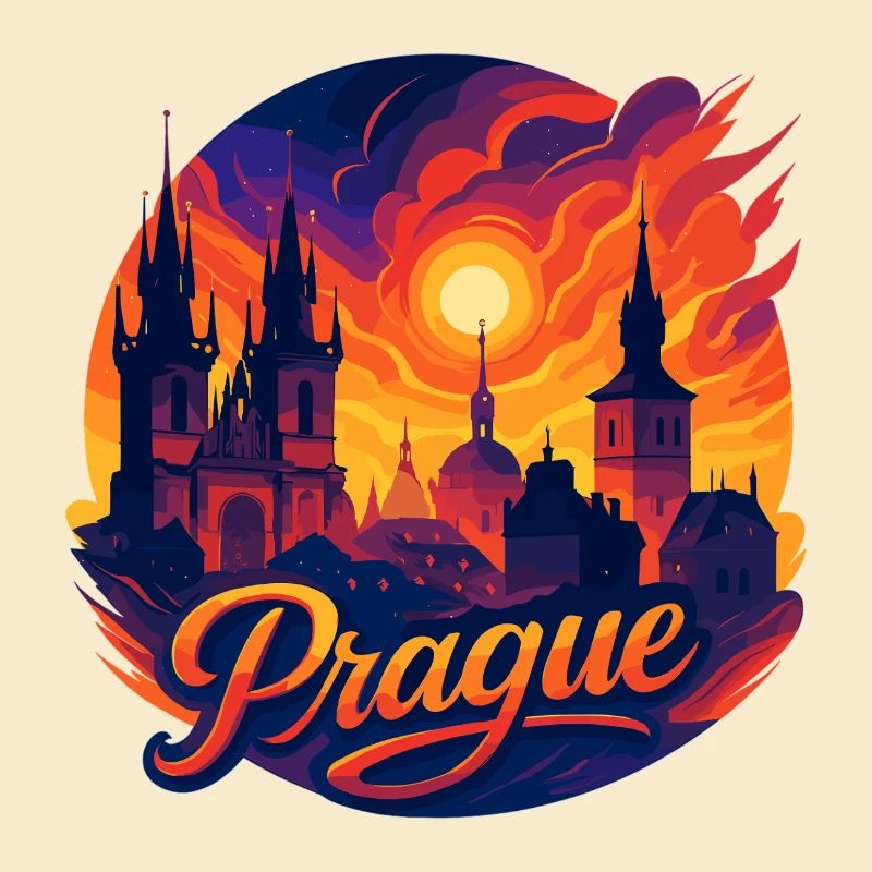 Prague Capitale République tchèque Silhouette Cadeau