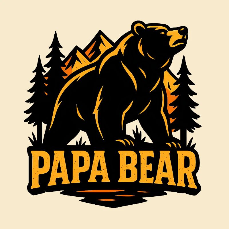Papa Bear ours puissant forêt