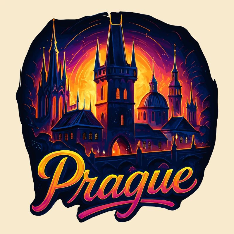 Prague Capitale République tchèque Silhouette Cadeau