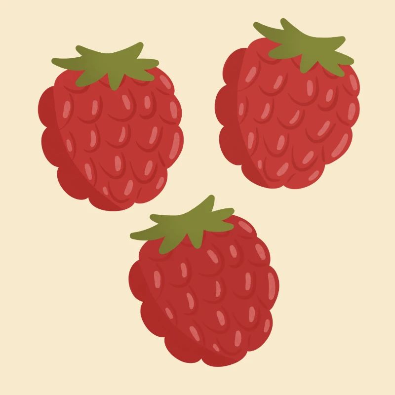 Vivid Raspberry Fruit Pattern