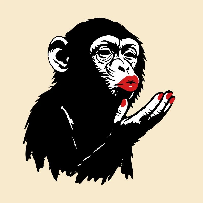 Alte Affendame schickt einen Kuss an Dich