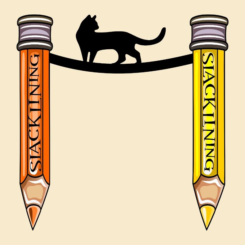 BALANCING SLACKLINING CAT