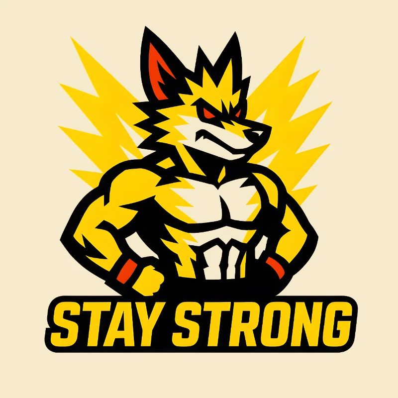 Powerful wolf with lightning motifs