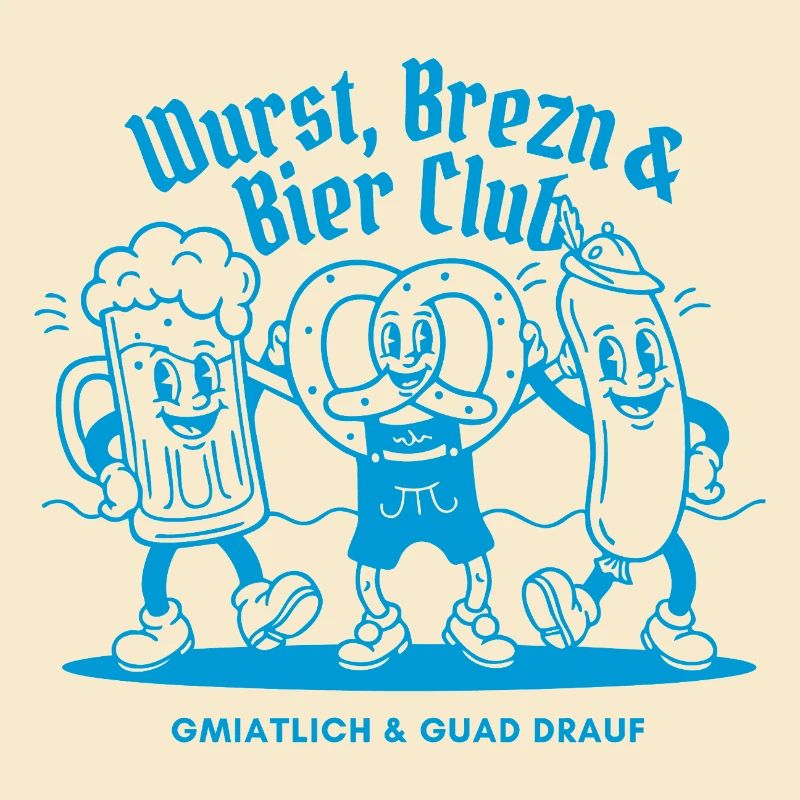 Lustiges Bier- und Wurst-Design