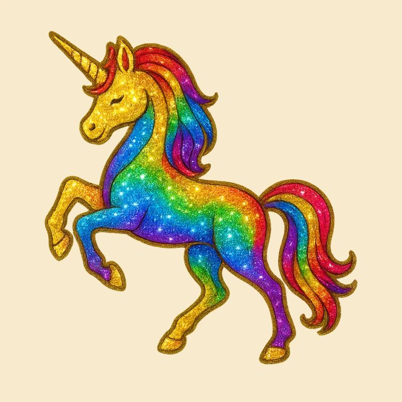 Glitzernder Regenbogen-Einhorn