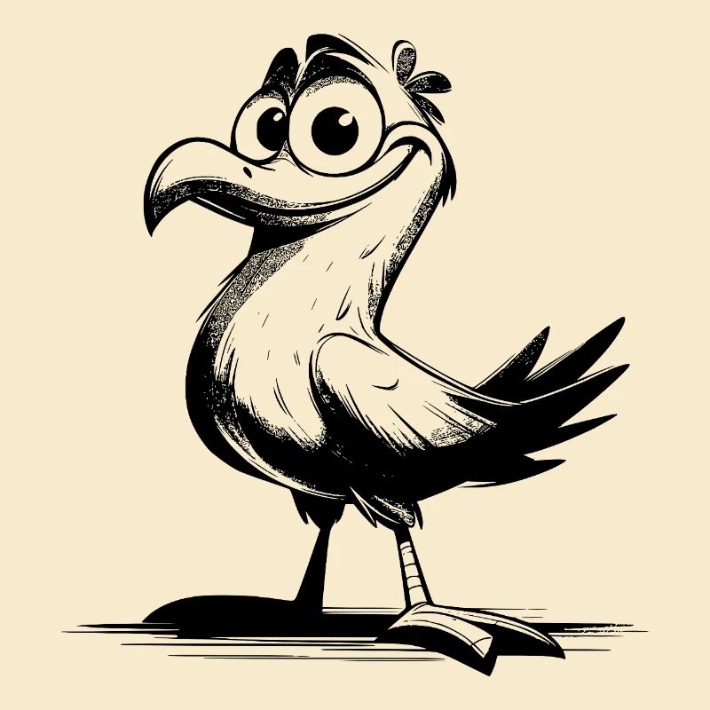 Comedy bird laugh guarantee with beak