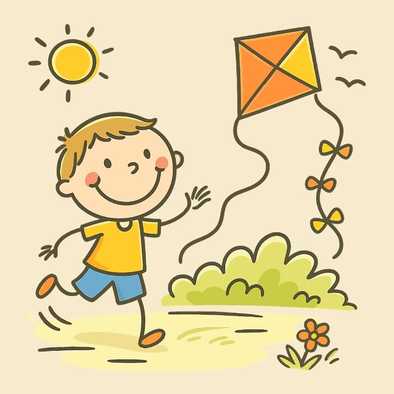 Sunny Day Kite Joy Kid