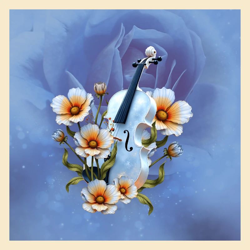 Violon Celeste à fleurs