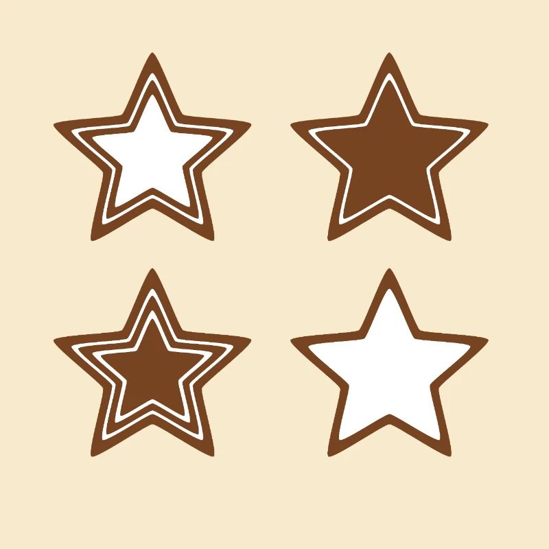 Brown Star Cookies with White Icing