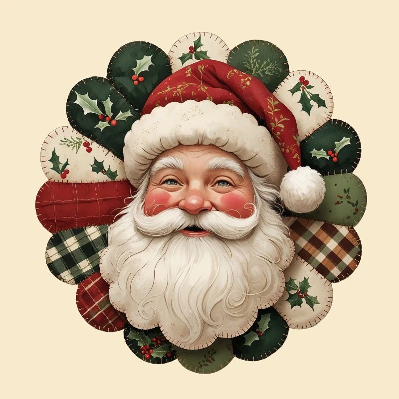 Patchwork Weihnachtsmann Motiv