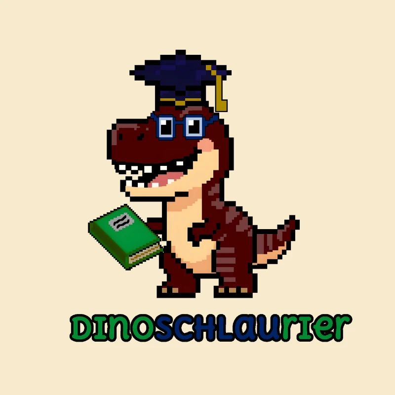 DinoSCHLAUrier - Pixel Art Dinosaurier mit Buch 🦖