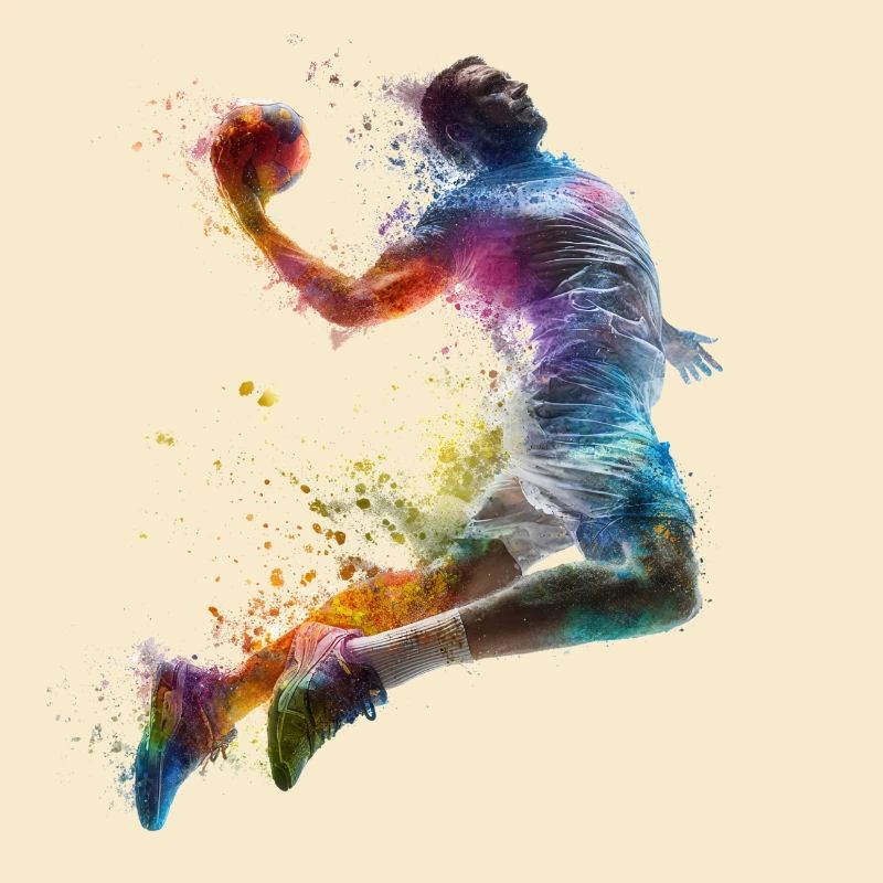 Explosion de couleur Handball Jump Shot