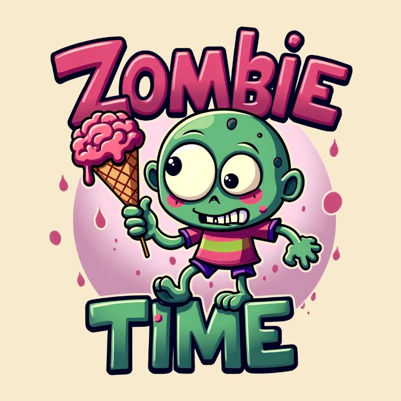 Bande dessinée de crème glacée Zombie Time