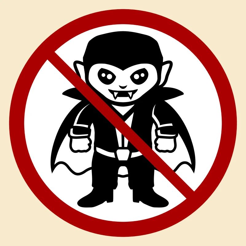 Pas un vampire ! Drôle de panneau d’interdiction Halloween