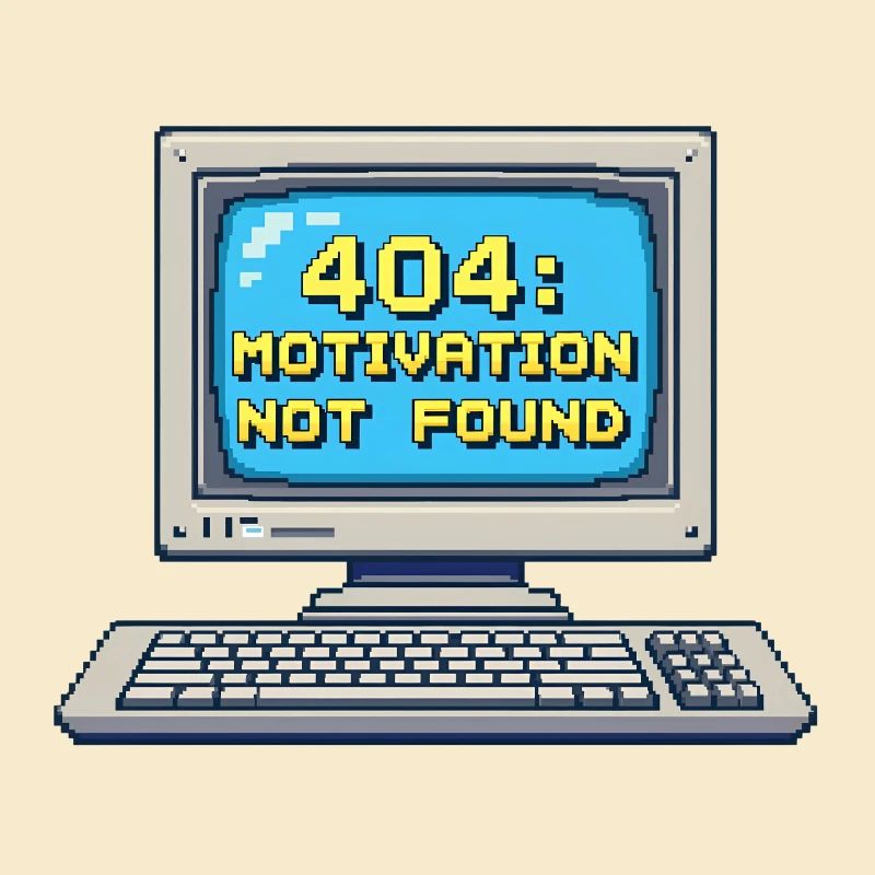 8-Bit Pixel Retro PC – 404 Motivation Not Found