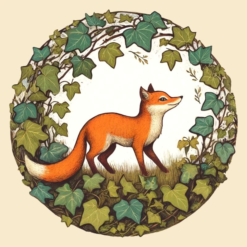 Fox in Ivy Circle