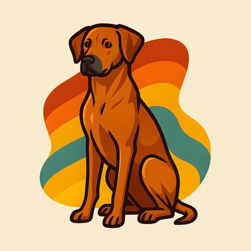 Retro Rhodesian Ridgeback Hund