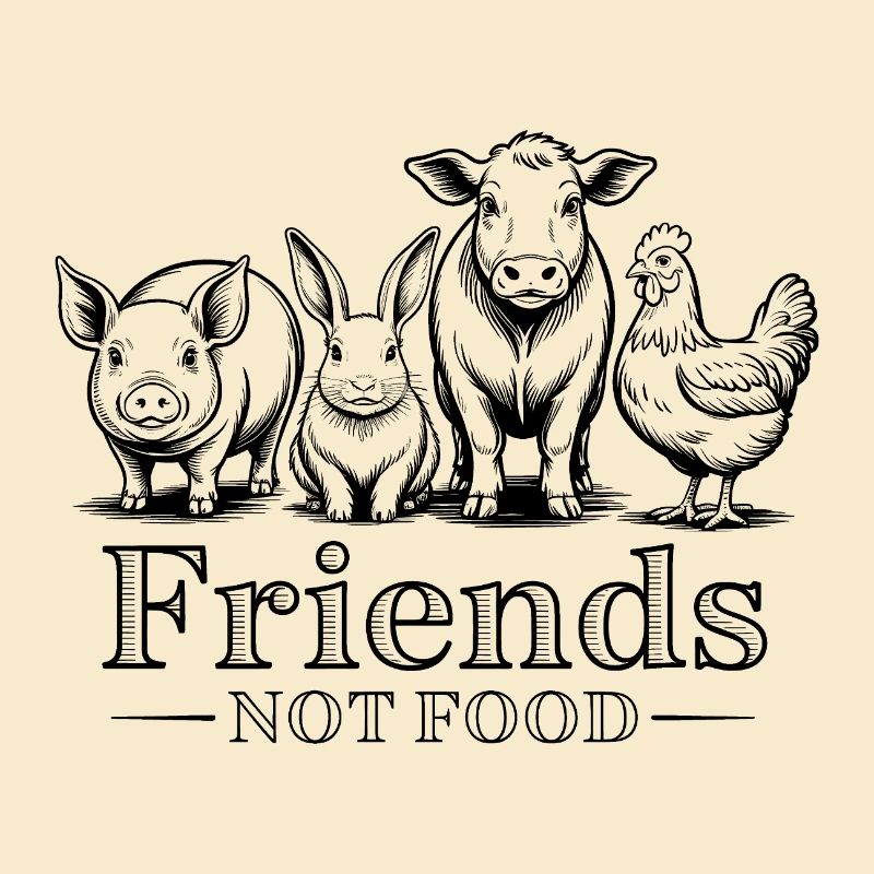 Amis pas nourriture - Logo du véganisme cool