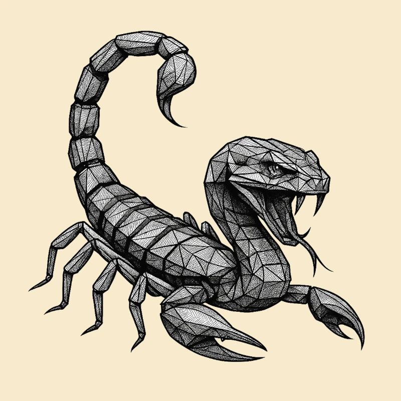 Polygone géométrique du scorpion