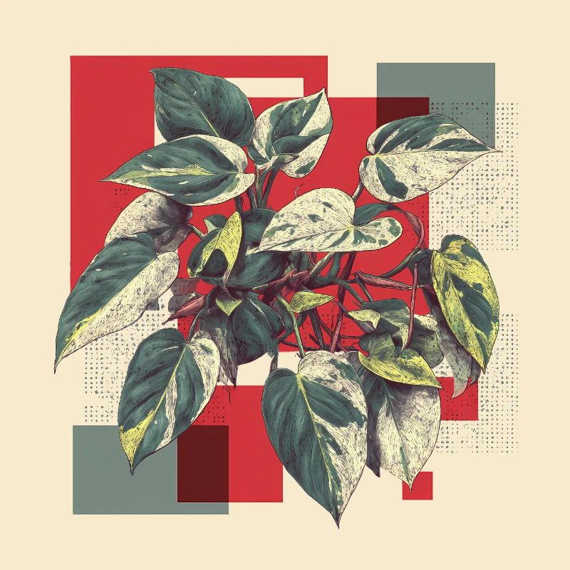 Philodendron Variegata – Pop Art Pflanzenkunst