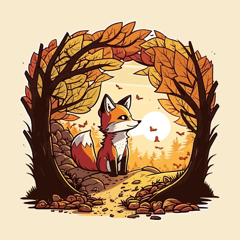 Herbstfuchs im Waldbogen