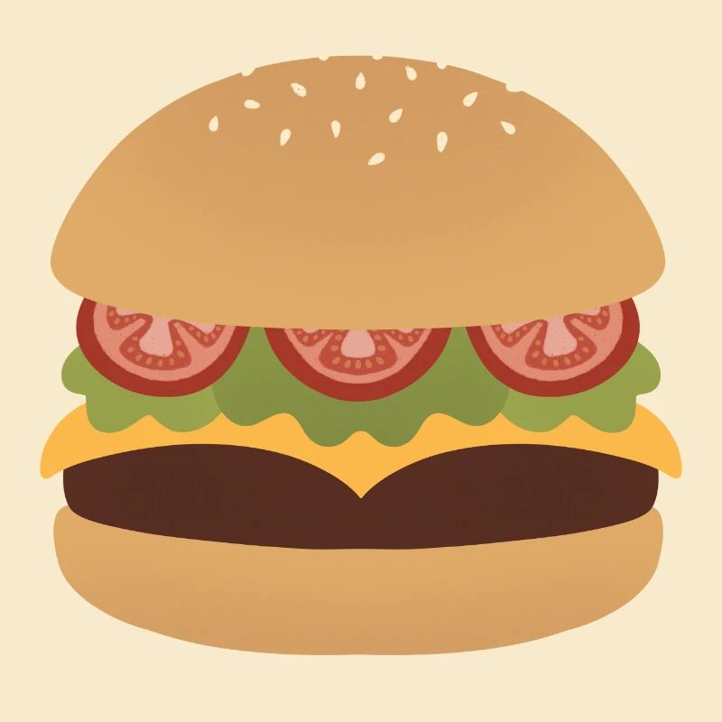Classic Burger Flat Art