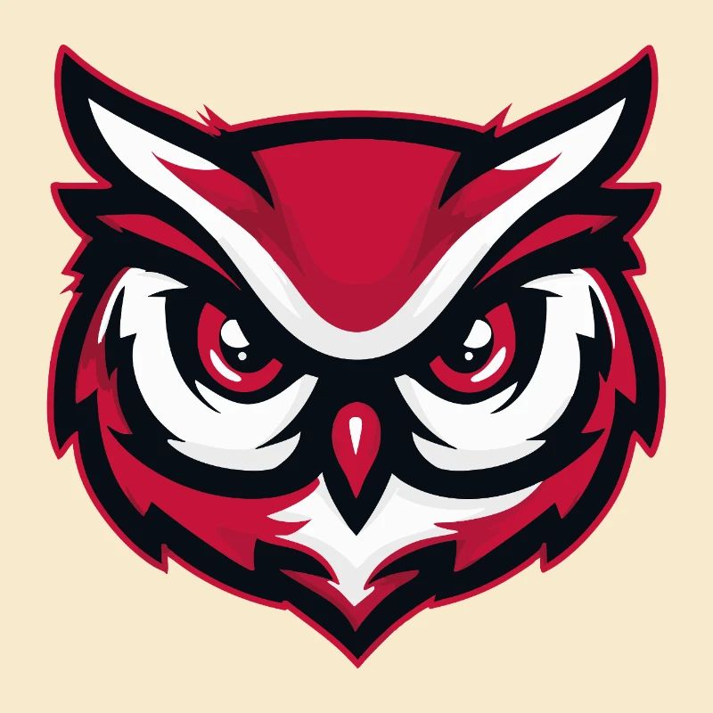Maskottchen Eule Red White