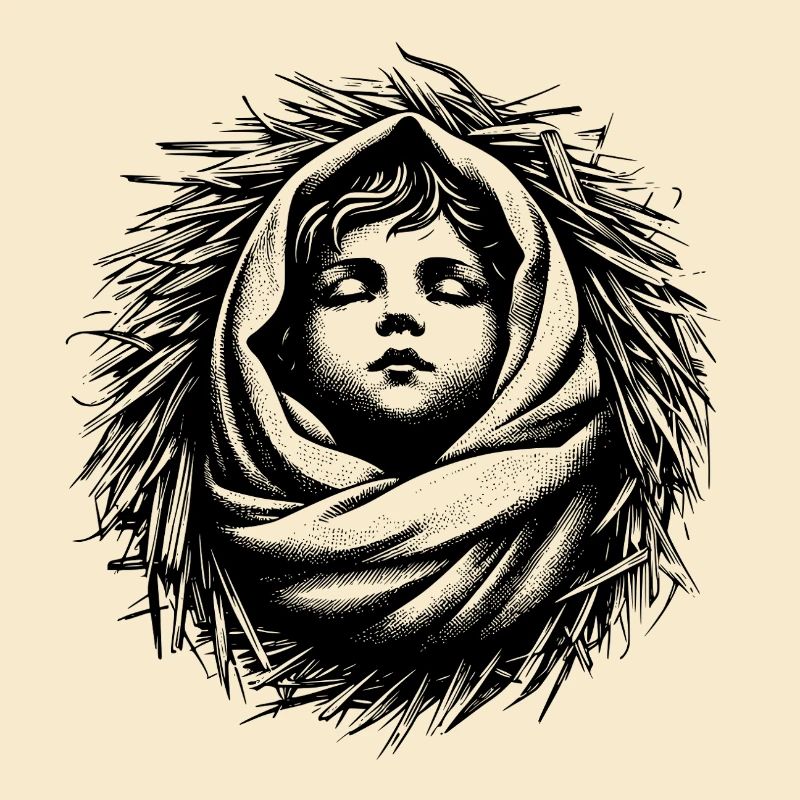 Jesuskind, geboren in der Weihnachtskrippe