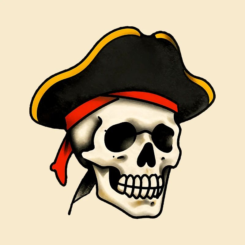 Klassischer Tattoo-Piratenschädel