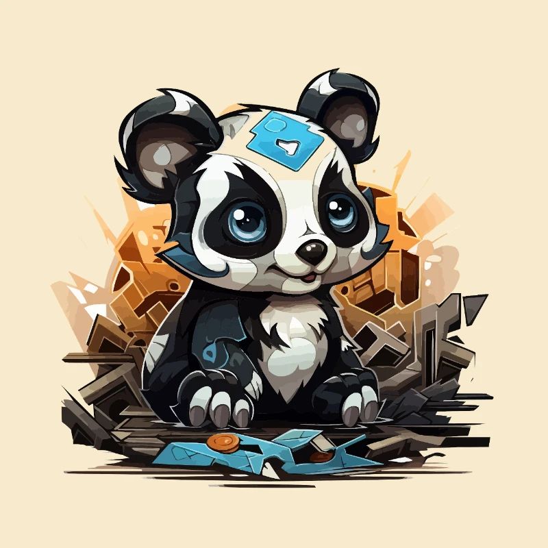 Charme de bloc de construction Panda