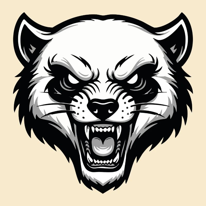 Fierce Wild Glutton Wolverine Mascot Logo
