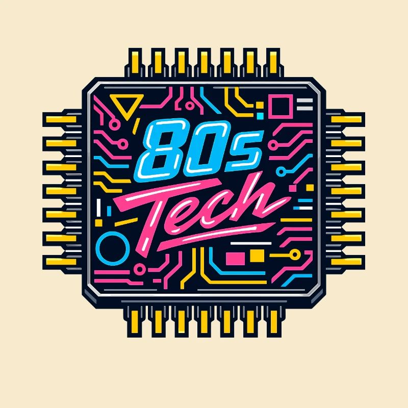 Puce Tech Neon des années 80