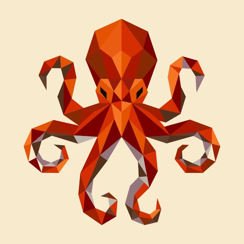Krake Tintenfisch Polygon 