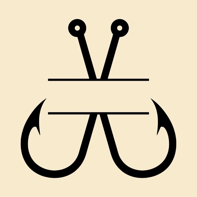 Monogramme du nom de l’hameçon à pêche