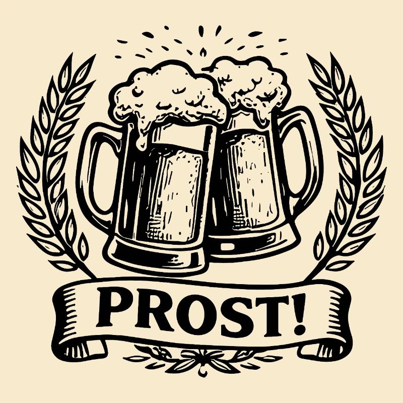 Prost Bierkrüge Lorbeerkranz 