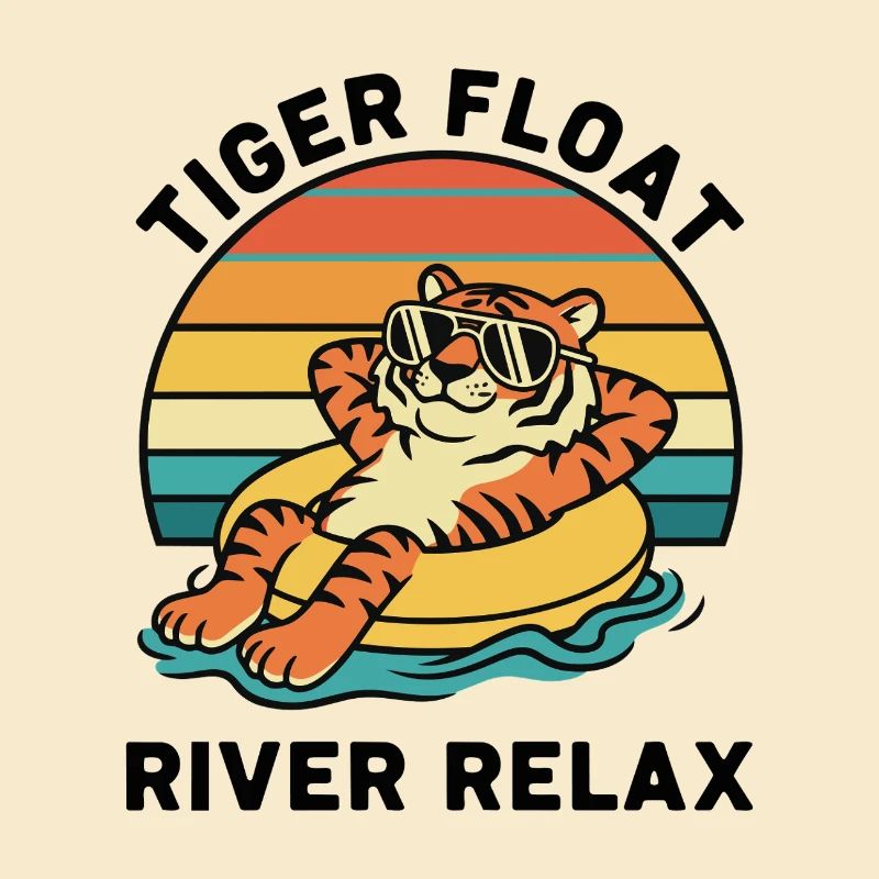 Tigre Bouée Rétro Tiger Float River Relax