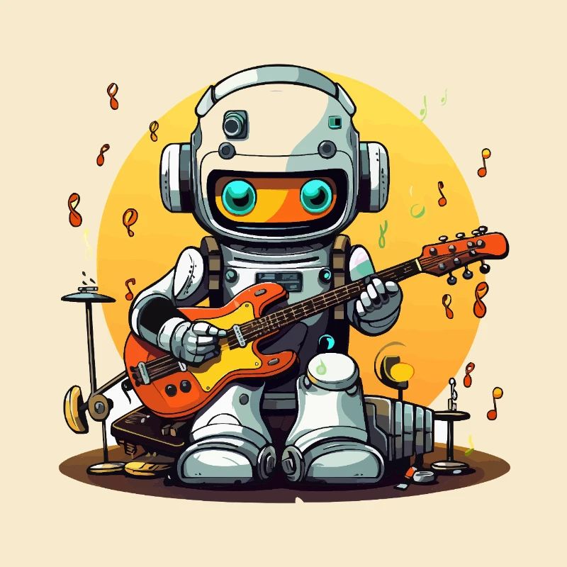 Kosmischer Roboter Gitarrist