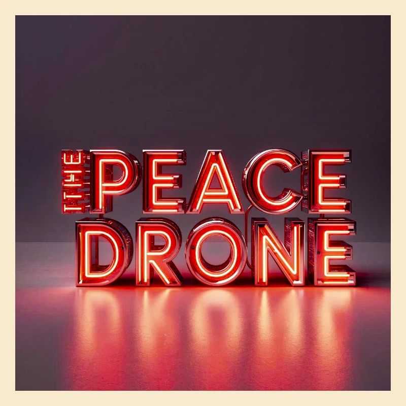 Panneau néon du drone de la paix