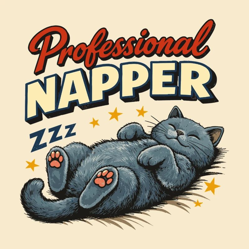 Professional Napper – British Shorthair Retro Cat