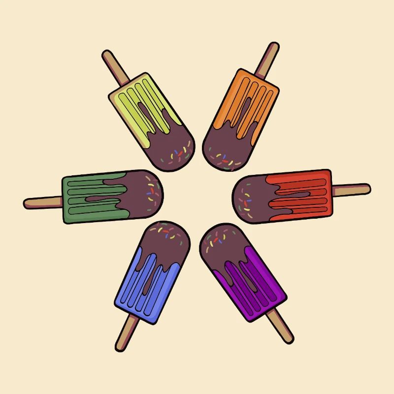 Regenbogen-Eis am Stiel