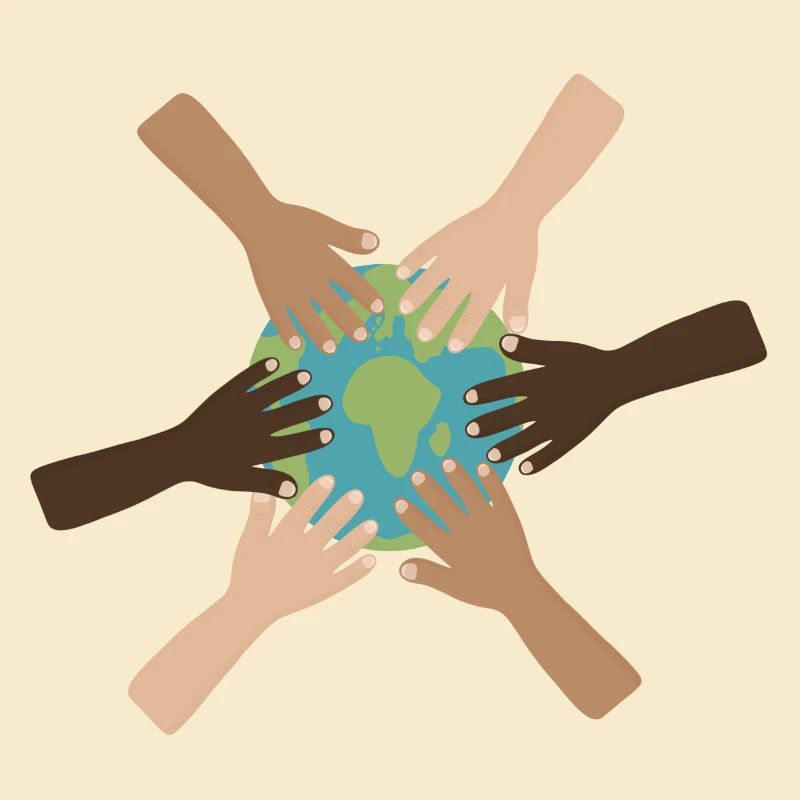 Global Hands Around Earth