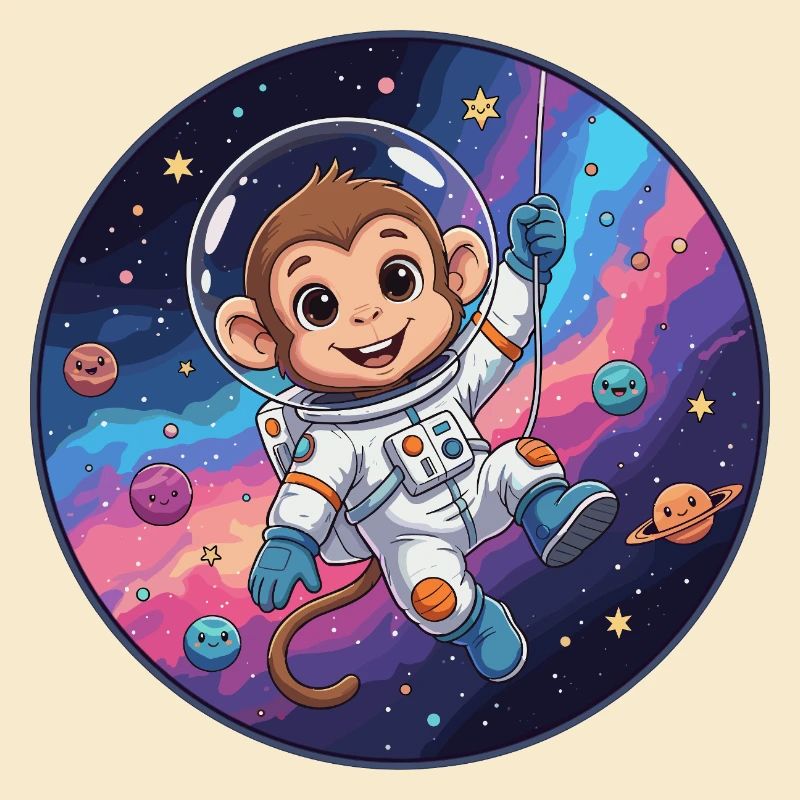 Un astronaute singe dans l’espace stellaire