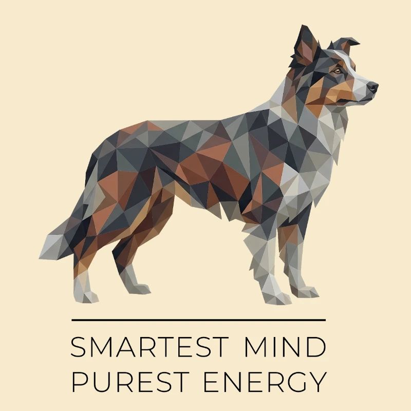 Border Collie Low-Poly Art - Smartest mind