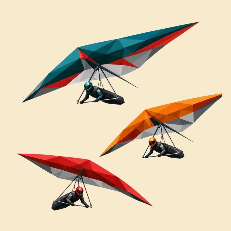 Trio polygonal des deltaplanes