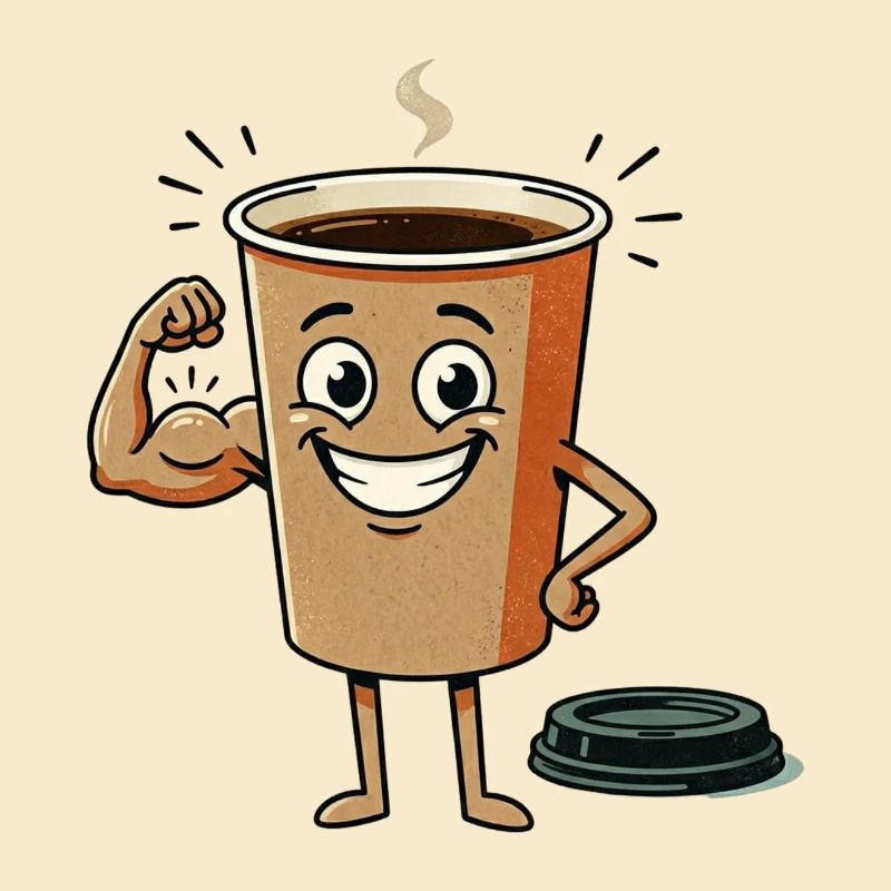 Energetic Coffee Cup Figure