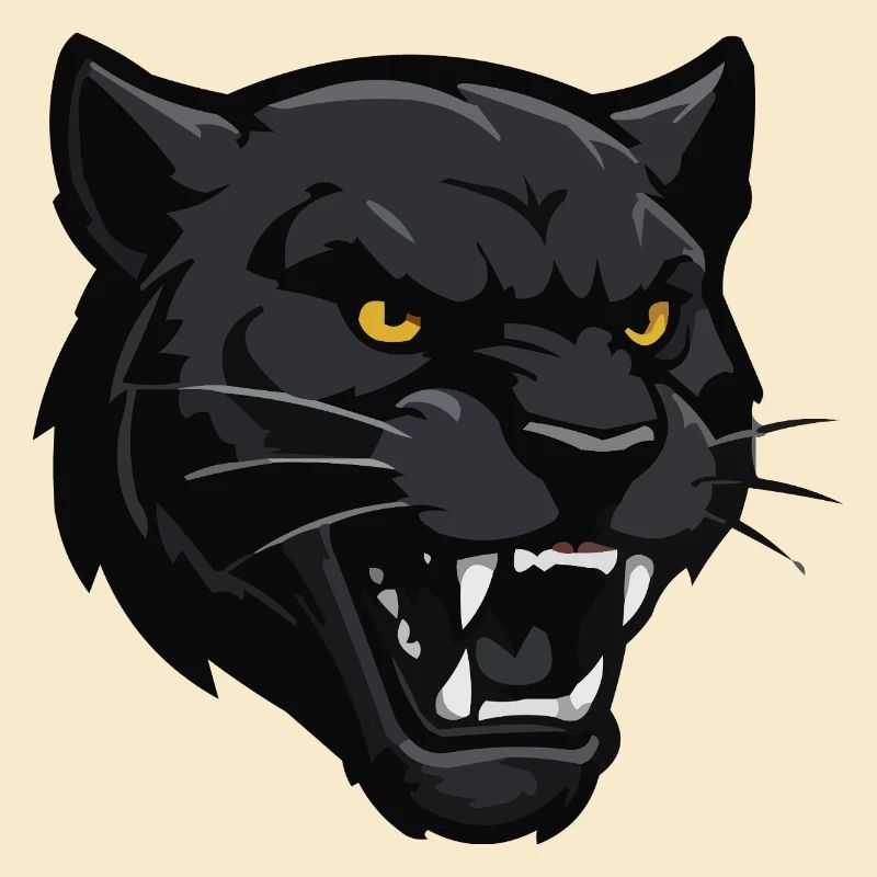 Schwarzer Panther Kopf – Kriegerblick